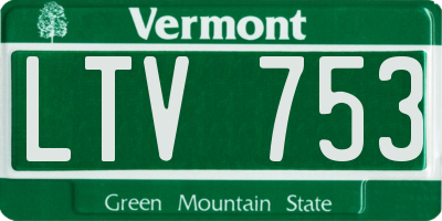 VT license plate LTV753
