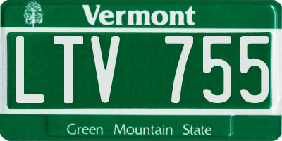 VT license plate LTV755