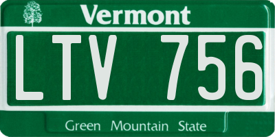 VT license plate LTV756