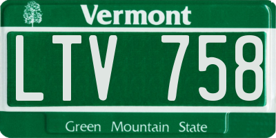 VT license plate LTV758