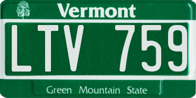 VT license plate LTV759