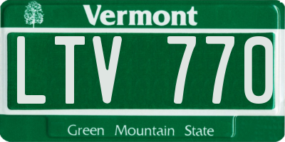 VT license plate LTV770