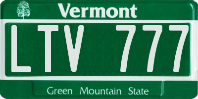 VT license plate LTV777