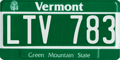 VT license plate LTV783