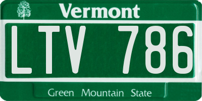 VT license plate LTV786
