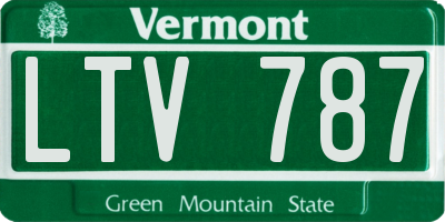 VT license plate LTV787