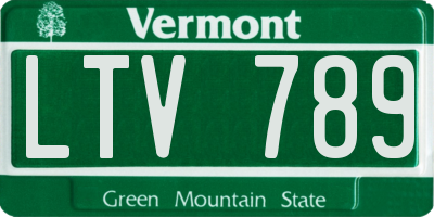 VT license plate LTV789