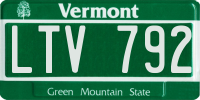 VT license plate LTV792