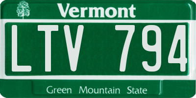 VT license plate LTV794