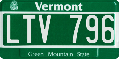 VT license plate LTV796