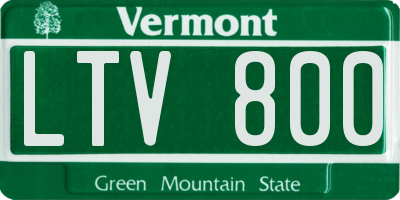 VT license plate LTV800