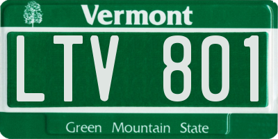VT license plate LTV801