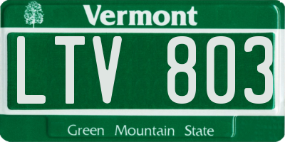 VT license plate LTV803