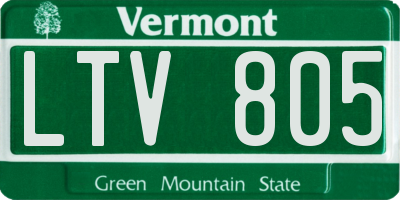 VT license plate LTV805