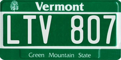 VT license plate LTV807