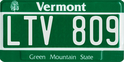 VT license plate LTV809