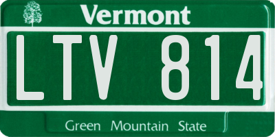 VT license plate LTV814