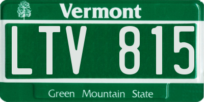 VT license plate LTV815
