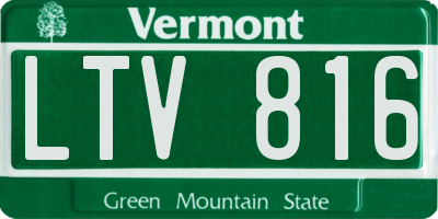 VT license plate LTV816