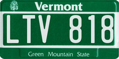 VT license plate LTV818
