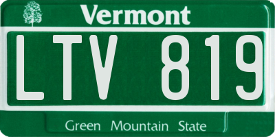 VT license plate LTV819