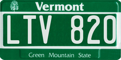 VT license plate LTV820