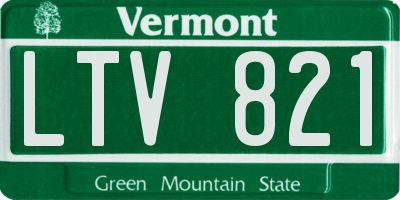 VT license plate LTV821