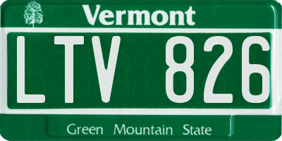 VT license plate LTV826