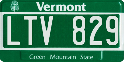 VT license plate LTV829