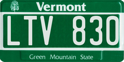 VT license plate LTV830