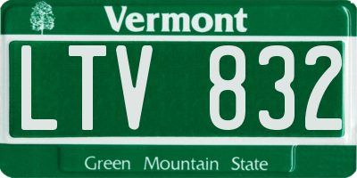 VT license plate LTV832