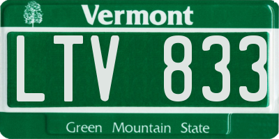 VT license plate LTV833