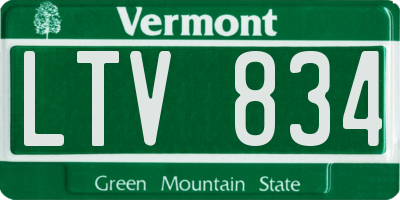 VT license plate LTV834