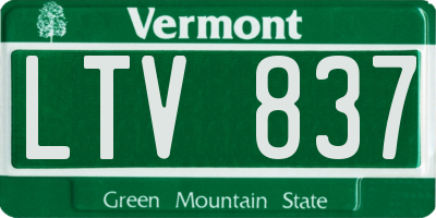 VT license plate LTV837