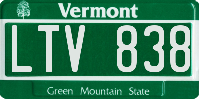 VT license plate LTV838