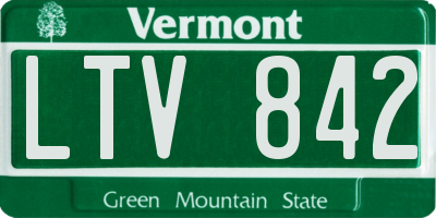 VT license plate LTV842