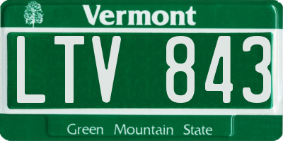 VT license plate LTV843