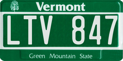 VT license plate LTV847
