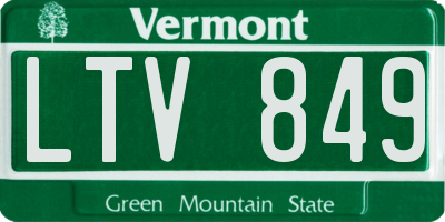VT license plate LTV849