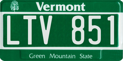 VT license plate LTV851