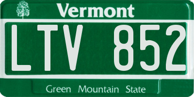 VT license plate LTV852