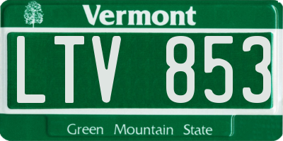 VT license plate LTV853