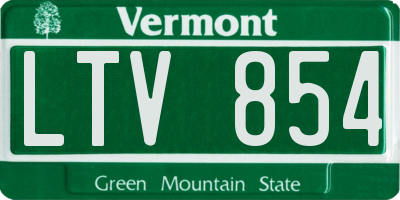 VT license plate LTV854