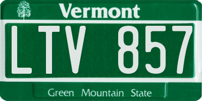 VT license plate LTV857