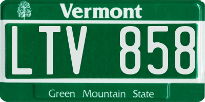 VT license plate LTV858