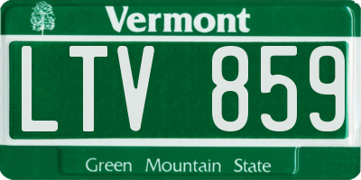 VT license plate LTV859