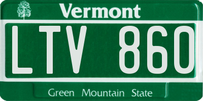 VT license plate LTV860
