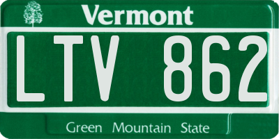 VT license plate LTV862