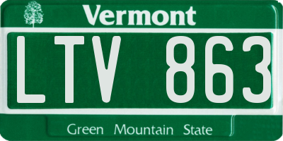 VT license plate LTV863