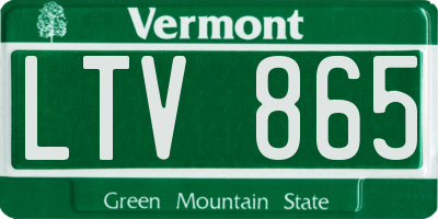 VT license plate LTV865